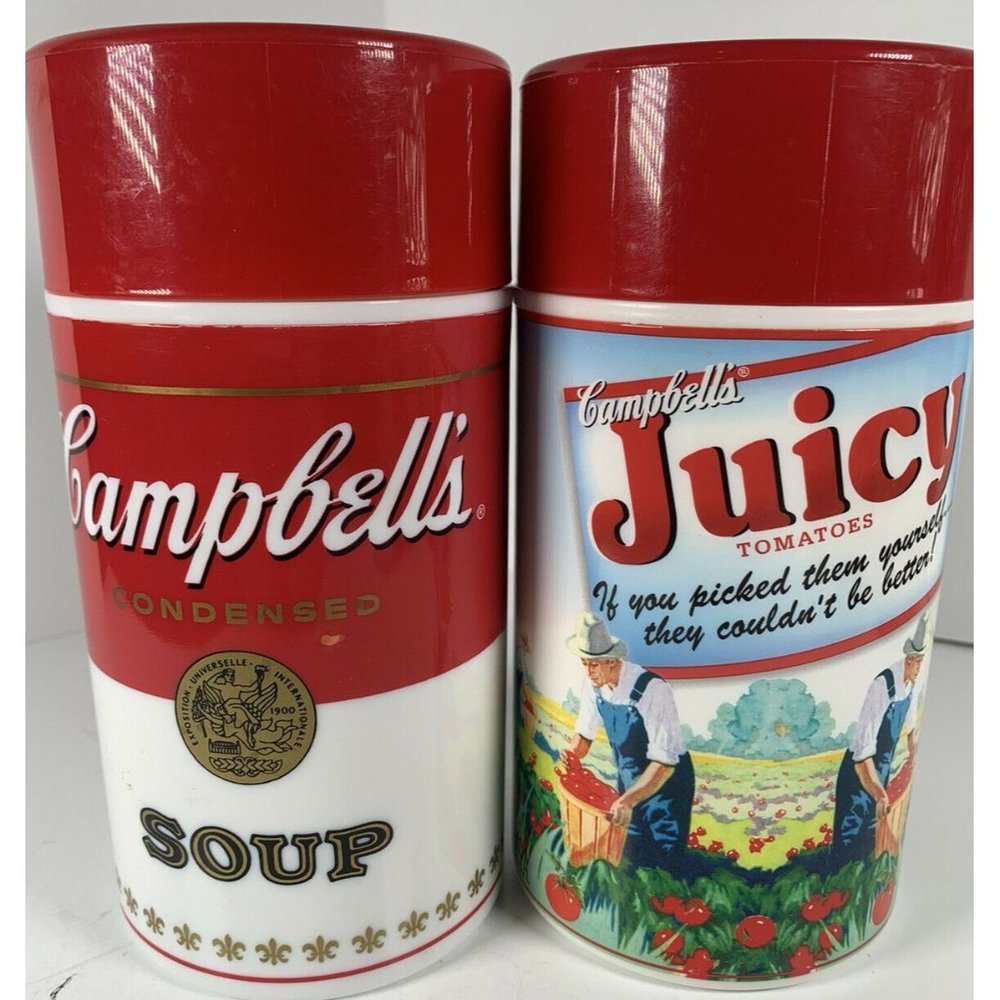 Vintage Campbell Soup Can-Tainer Insulated Hot Food Thermos Containers